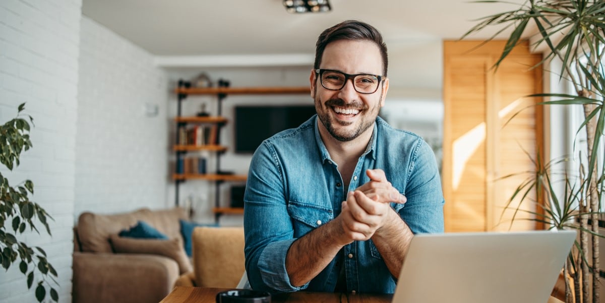 Professional man working at a desk