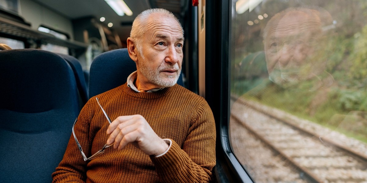 traveler on a train