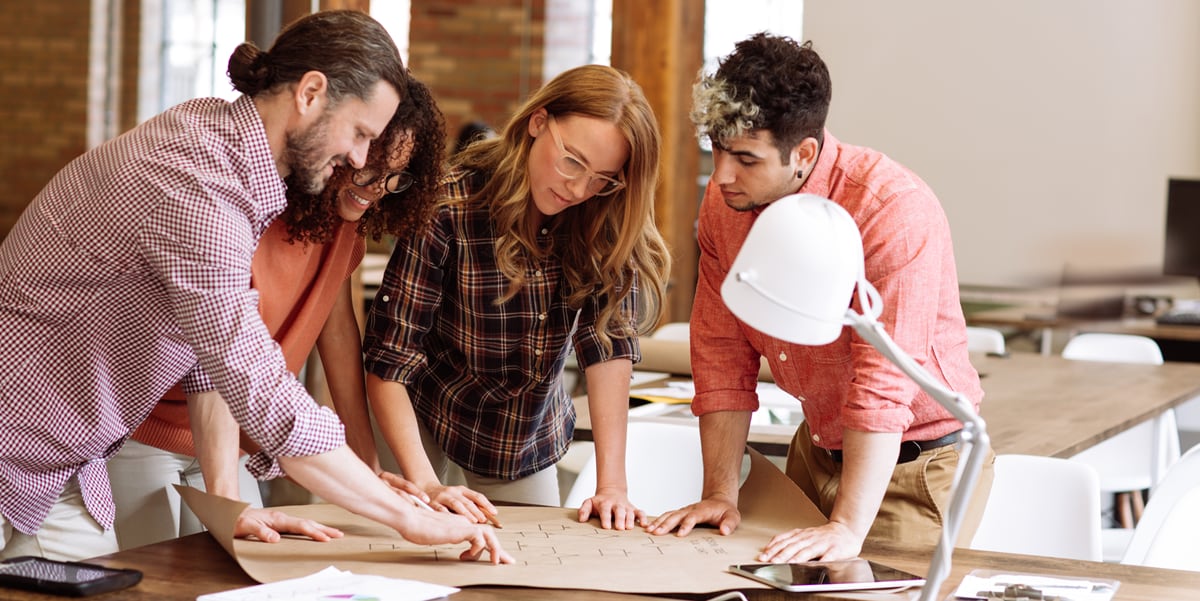 group of people working