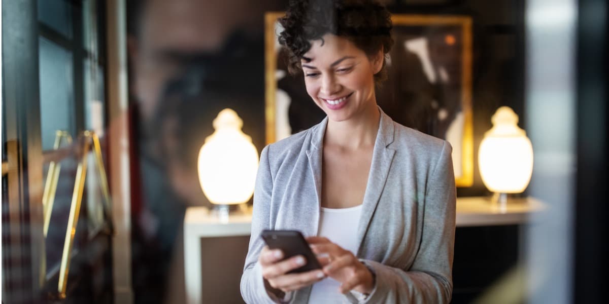 woman on her phone