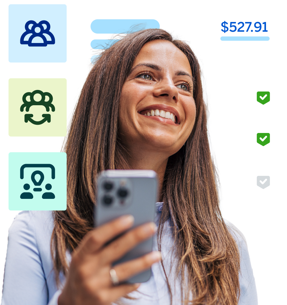 Woman holding phone