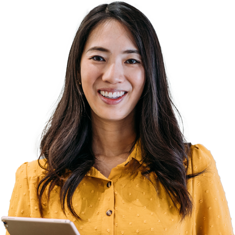 business professional holding a tablet