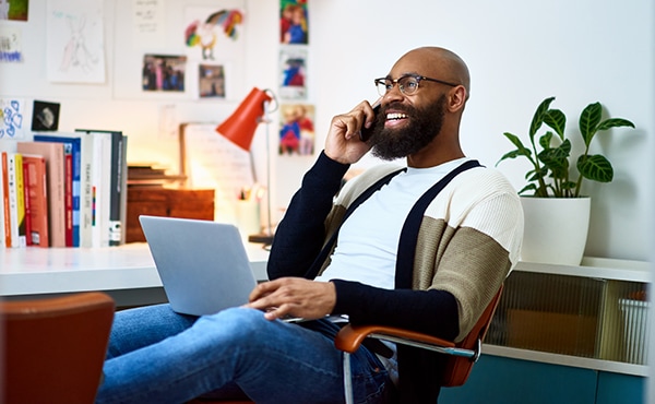 business professional speaking on the phone