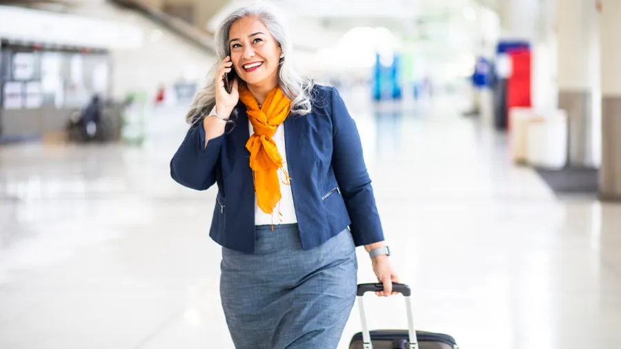 person traveling at airport