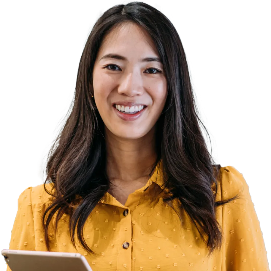 business professional holding a tablet