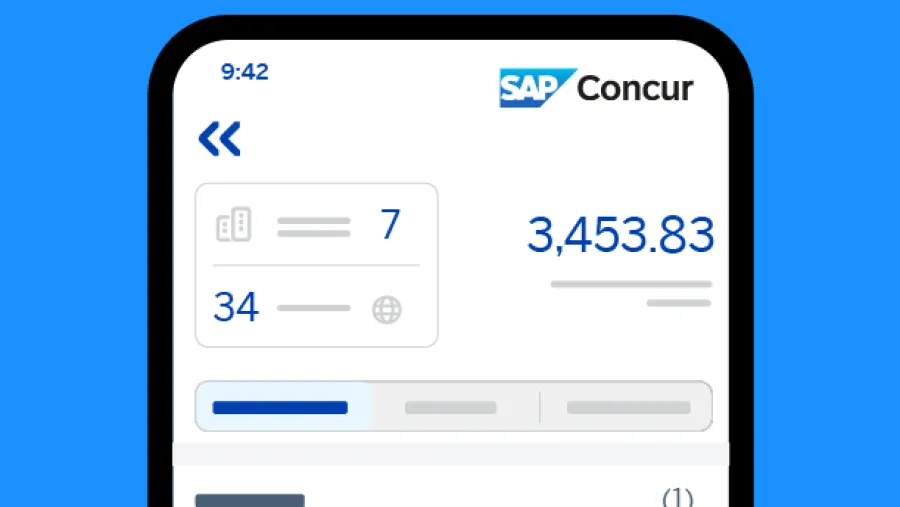screenshot of concur expense product