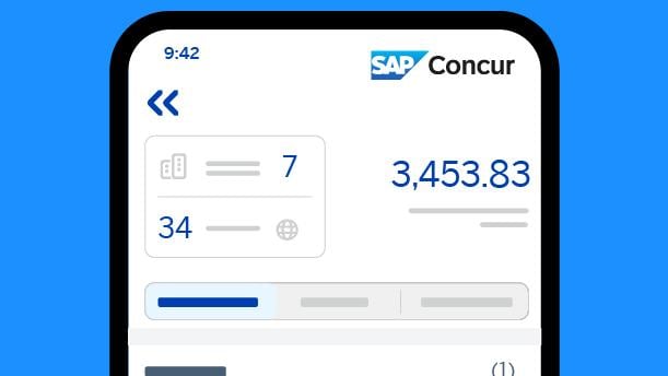 screenshot of concur expense product