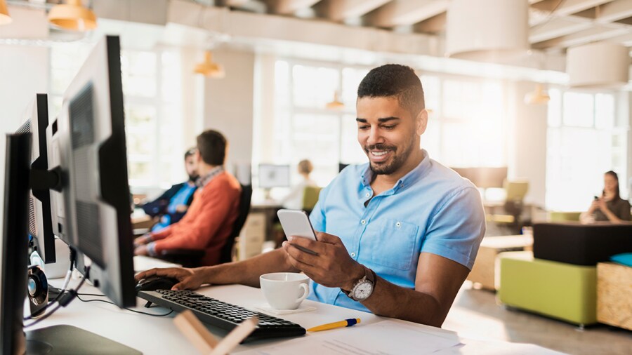 Financial manager checking SAP Concur app