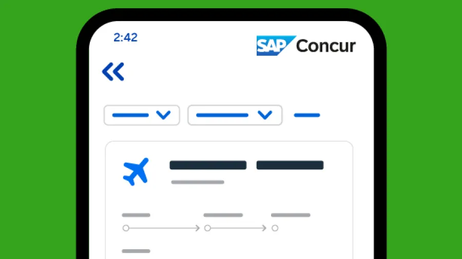 screenshot of concur travel page