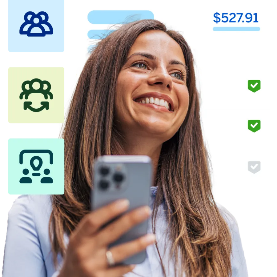 Woman holding phone
