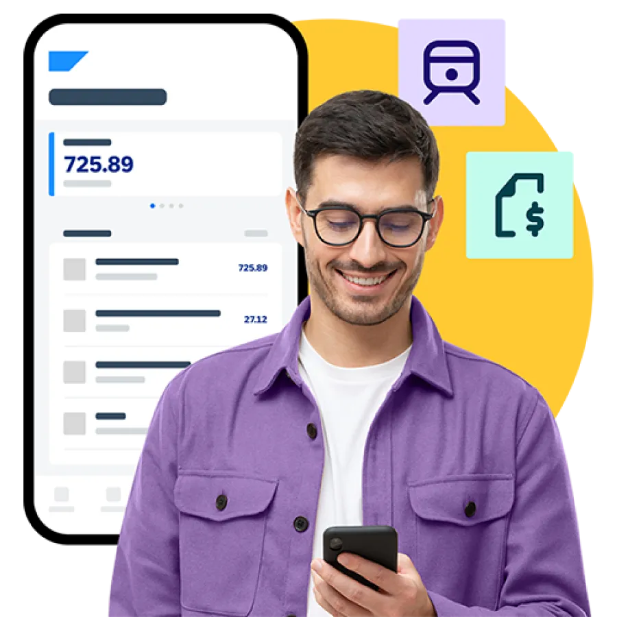 person looking at phone and app open
