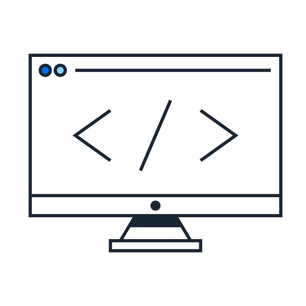 graphic of computer and code